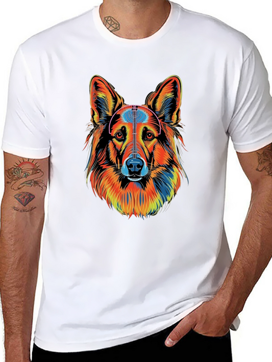 Vibrant Dog Graphic Tee - Unisex Black T-Shirt