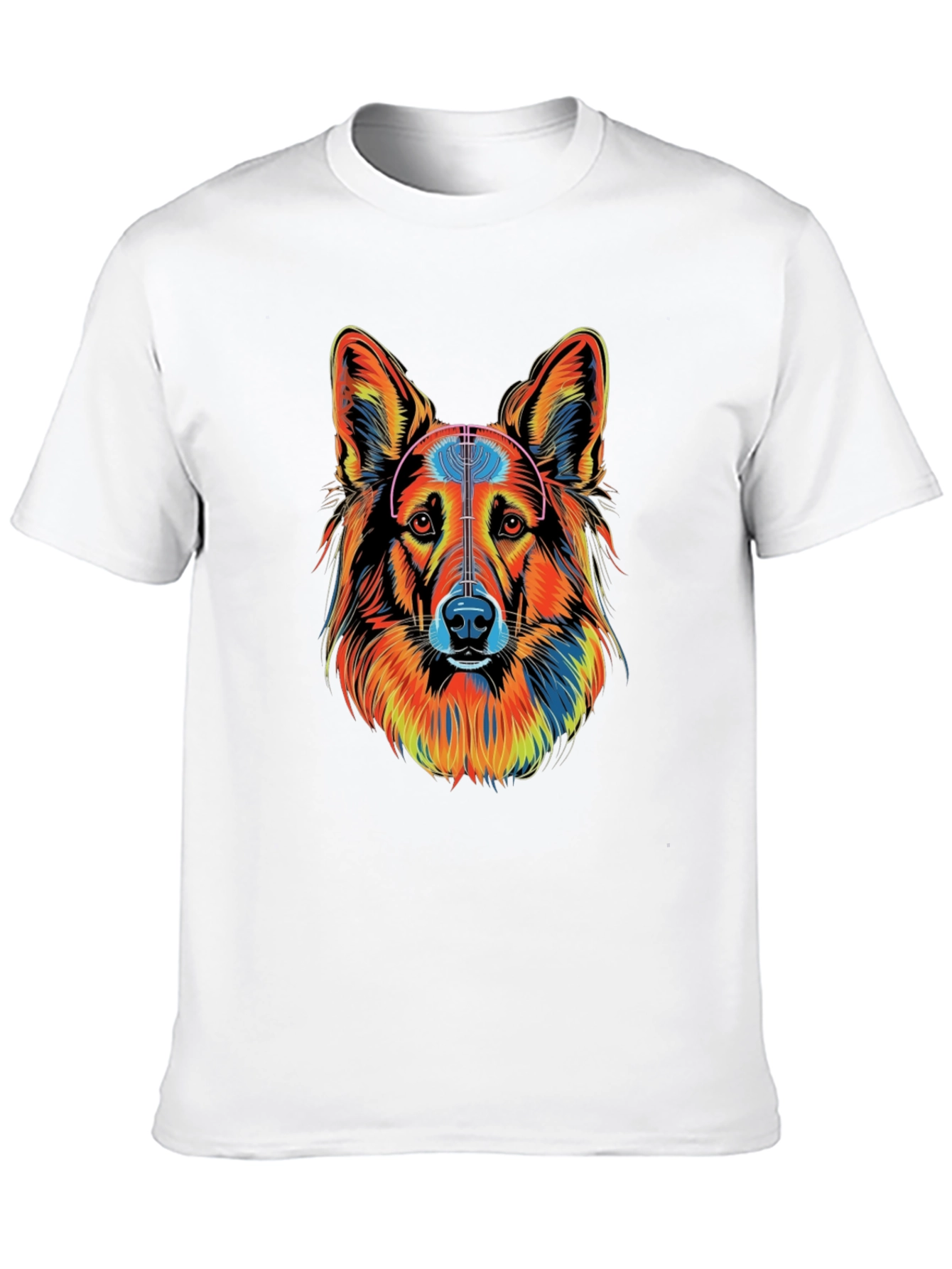 Vibrant Dog Graphic Tee - Unisex Black T-Shirt