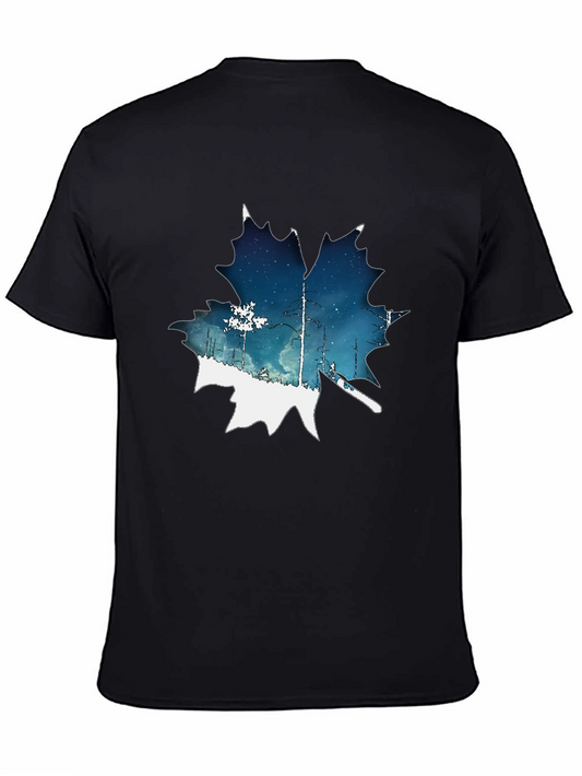 Nature Inspired Maple Leaf Graphic T-Shirt