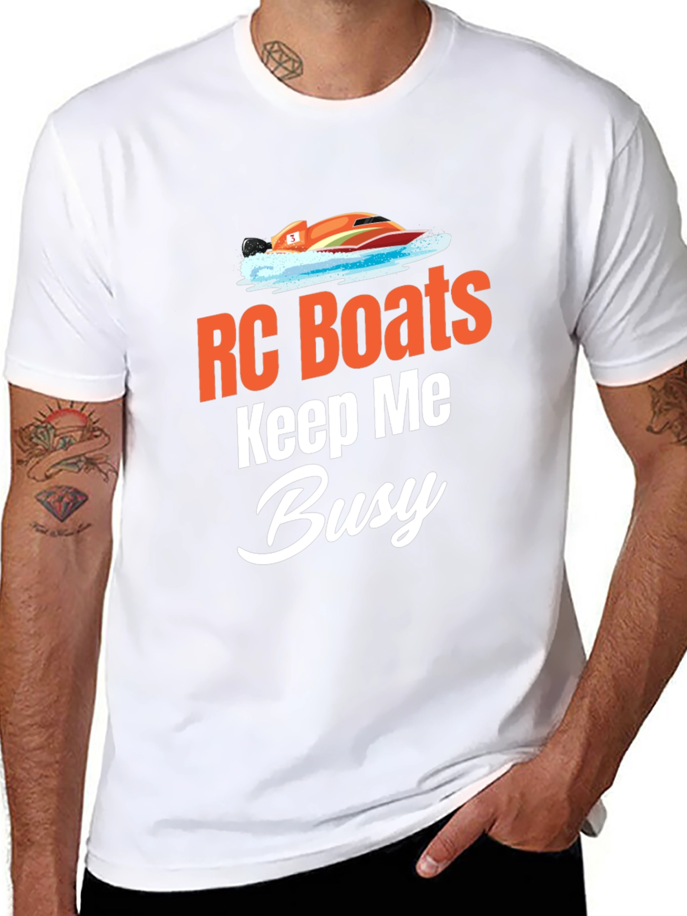 RC Boats Keep Me Busy Black T-Shirt