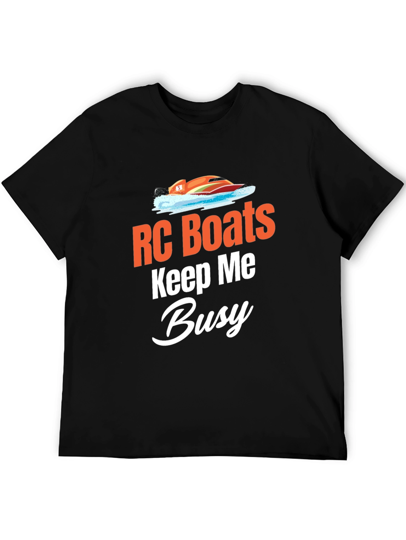 RC Boats Keep Me Busy Black T-Shirt