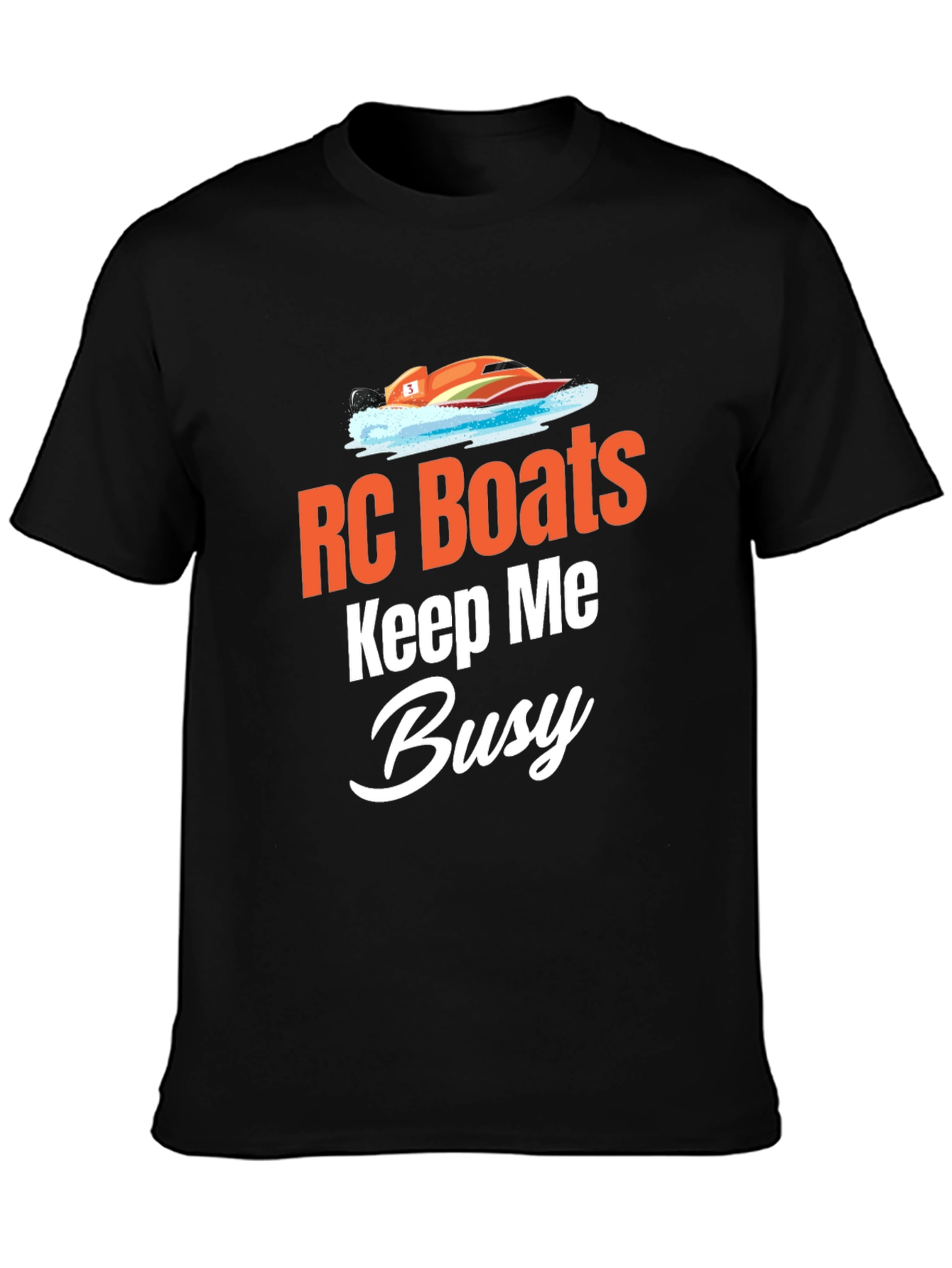 RC Boats Keep Me Busy Black T-Shirt