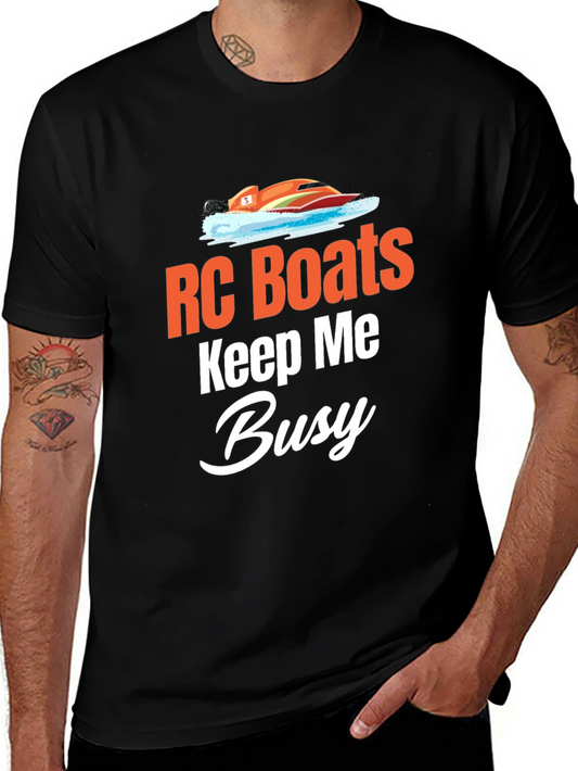 RC Boats Keep Me Busy Black T-Shirt
