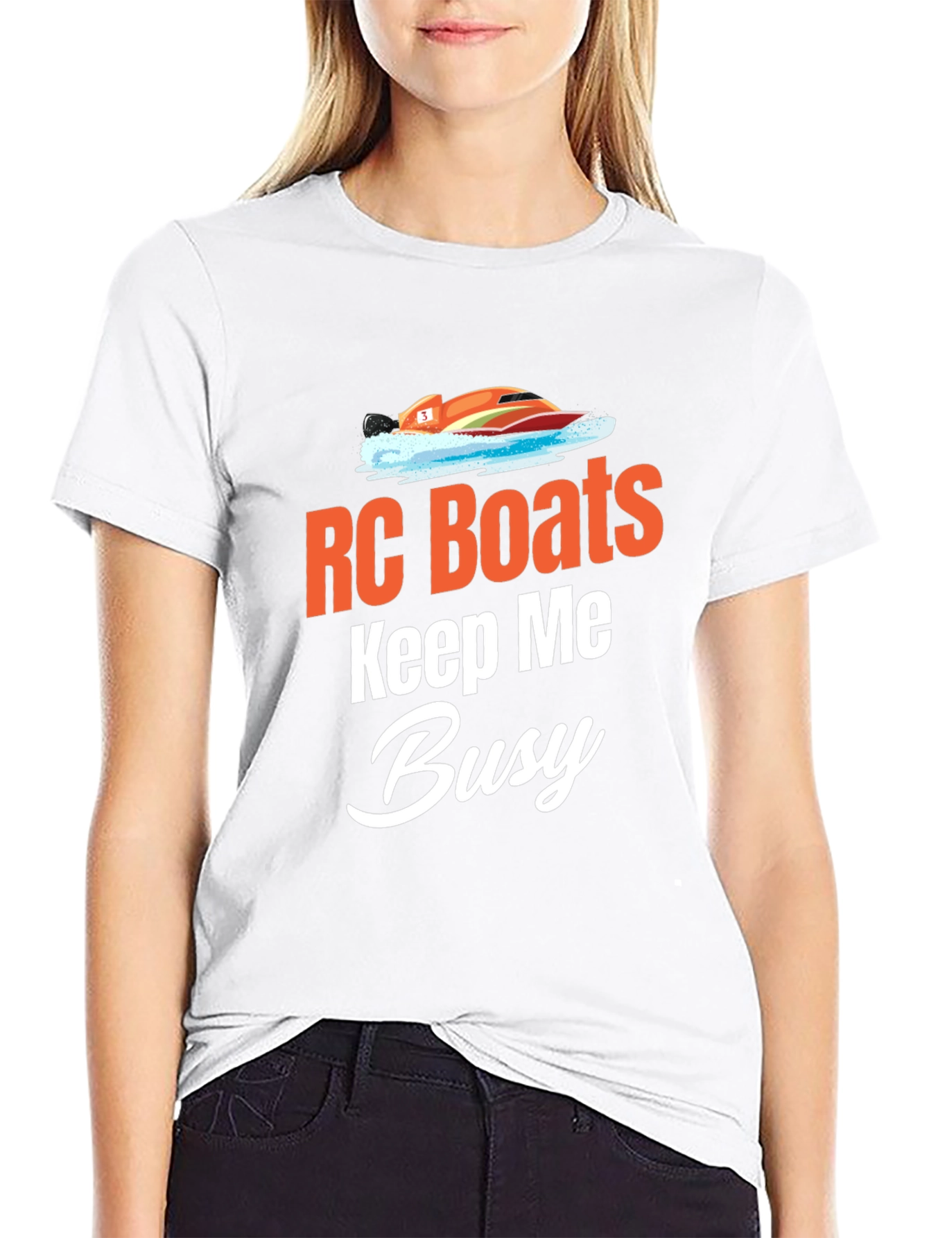 RC Boats Keep Me Busy Black T-Shirt
