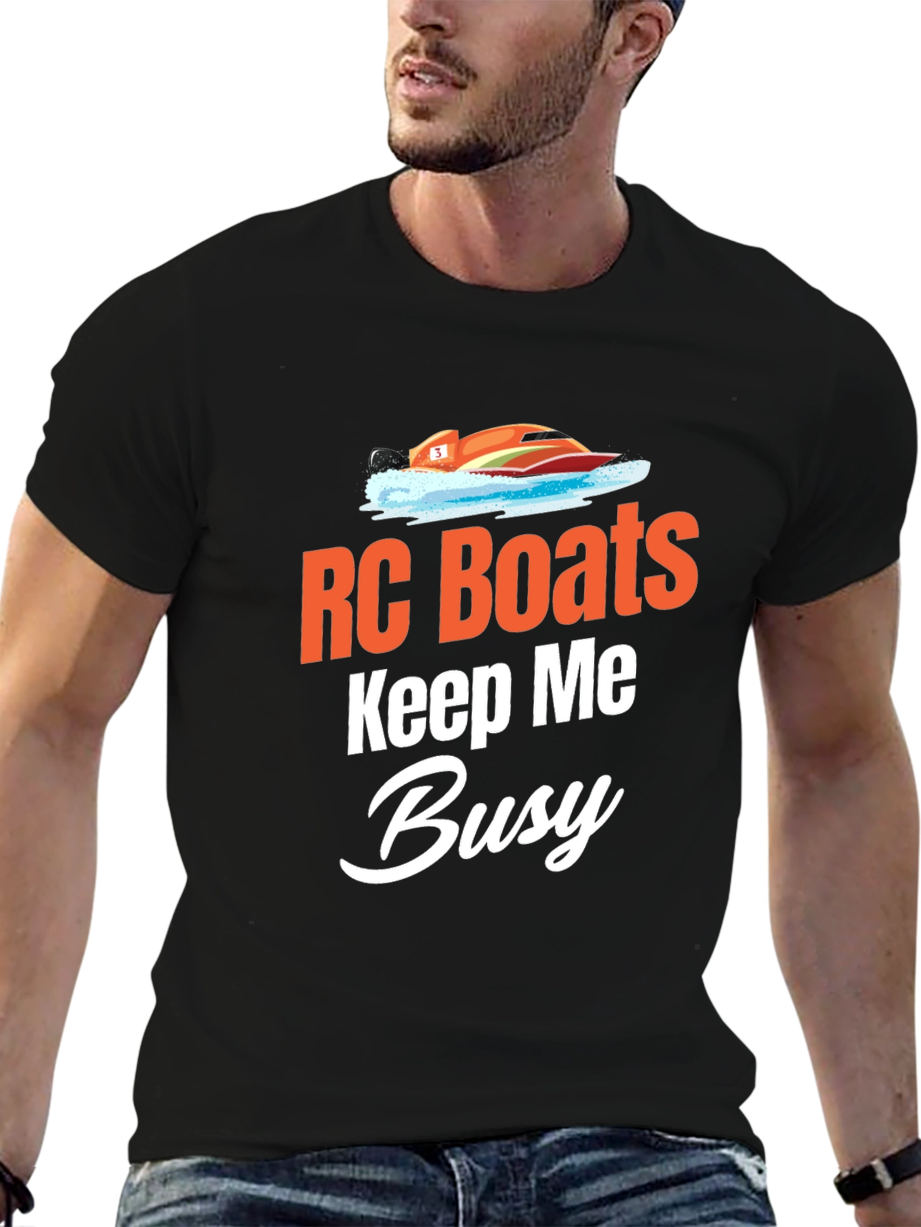 RC Boats Keep Me Busy Black T-Shirt