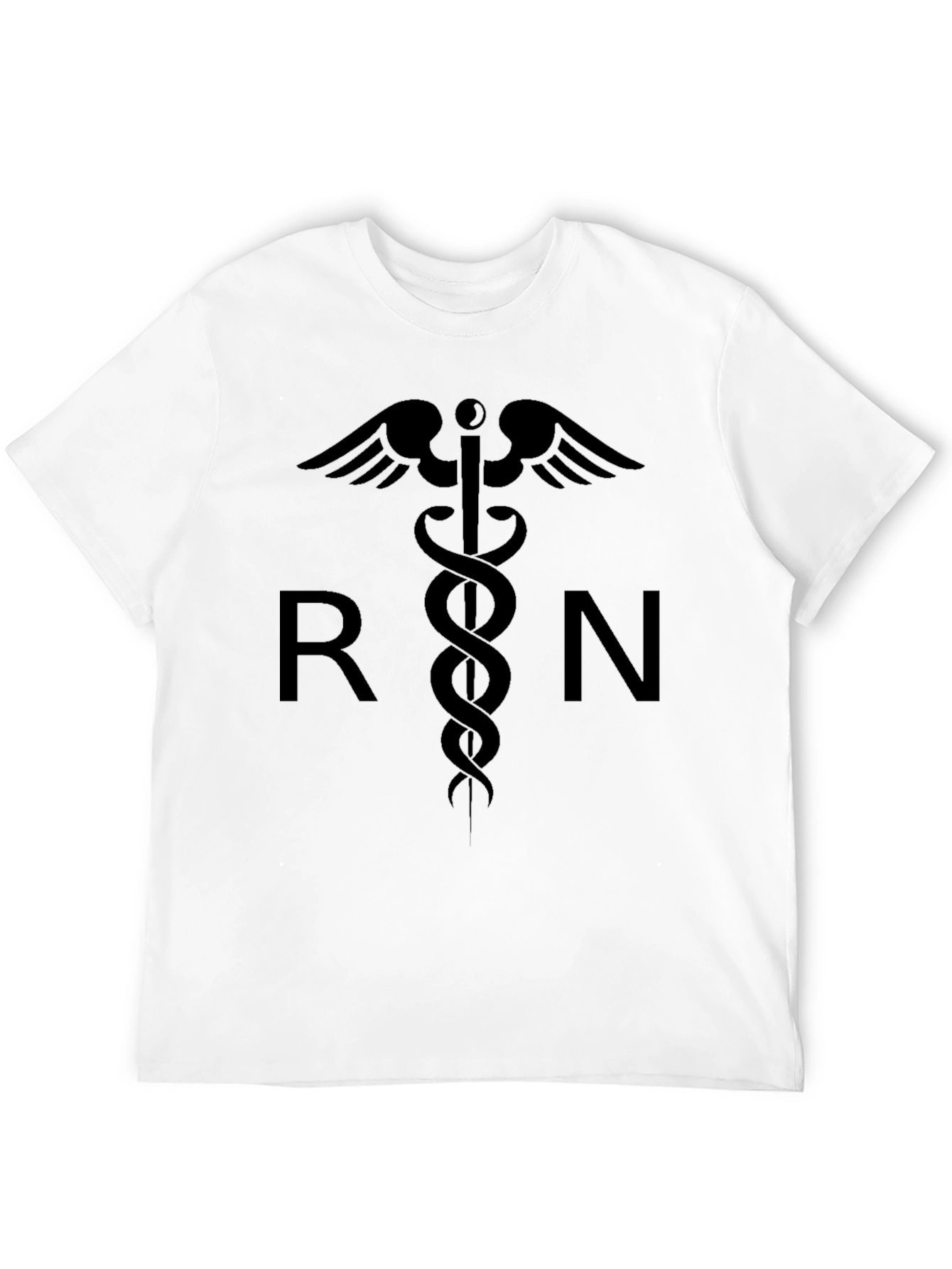 RN Caduceus Graphic T-Shirt - Black Cotton Tee