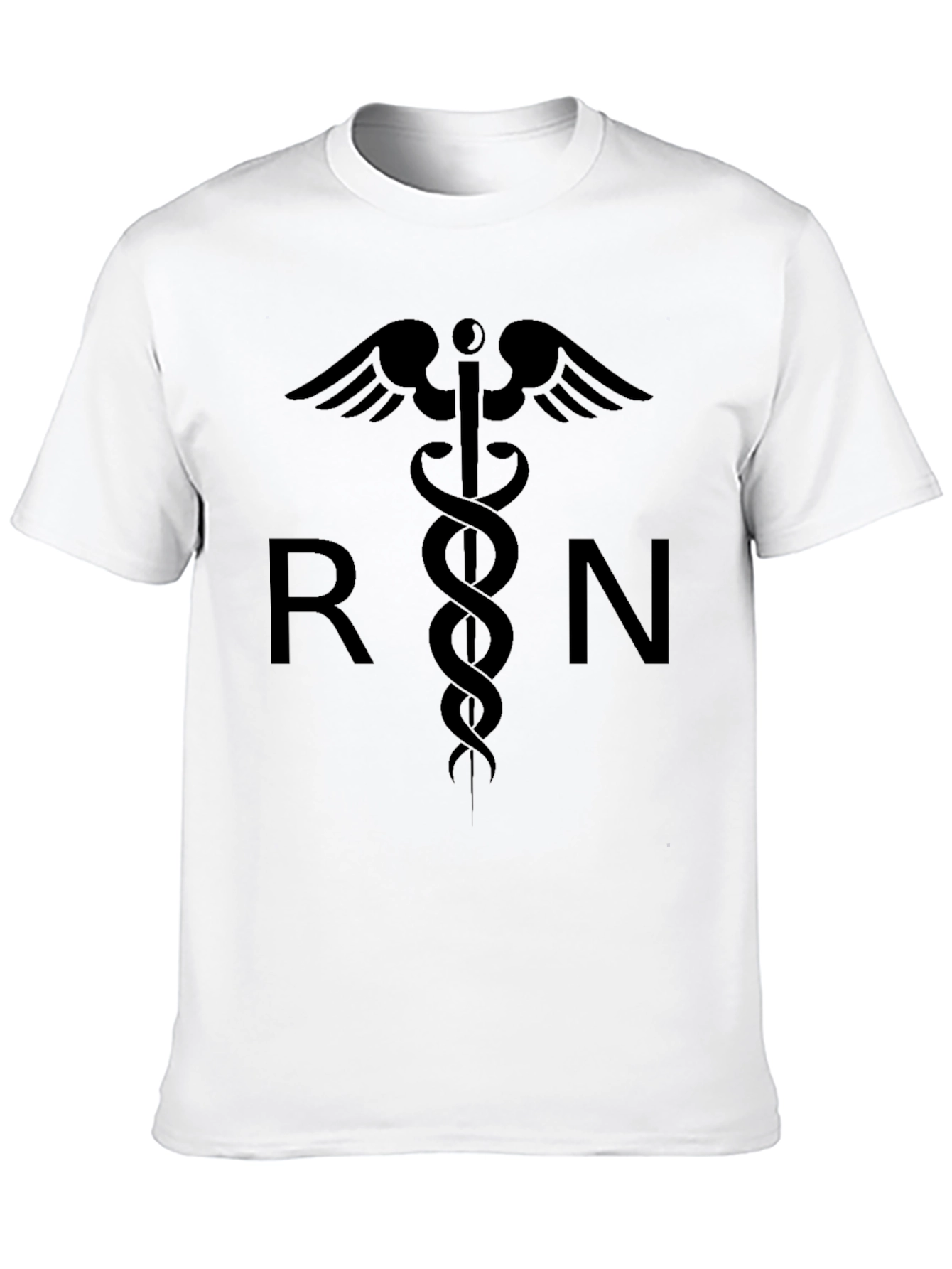 RN Caduceus Graphic T-Shirt - Black Cotton Tee