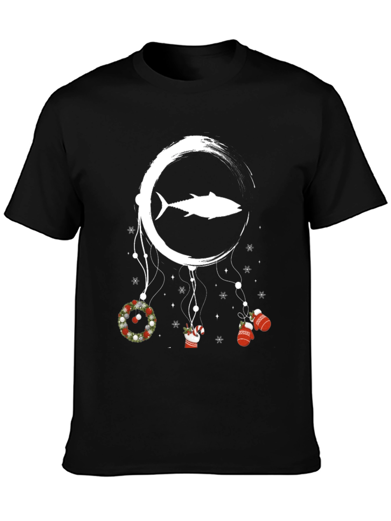 Tuna Christmas Dreamcatcher Black T-Shirt
