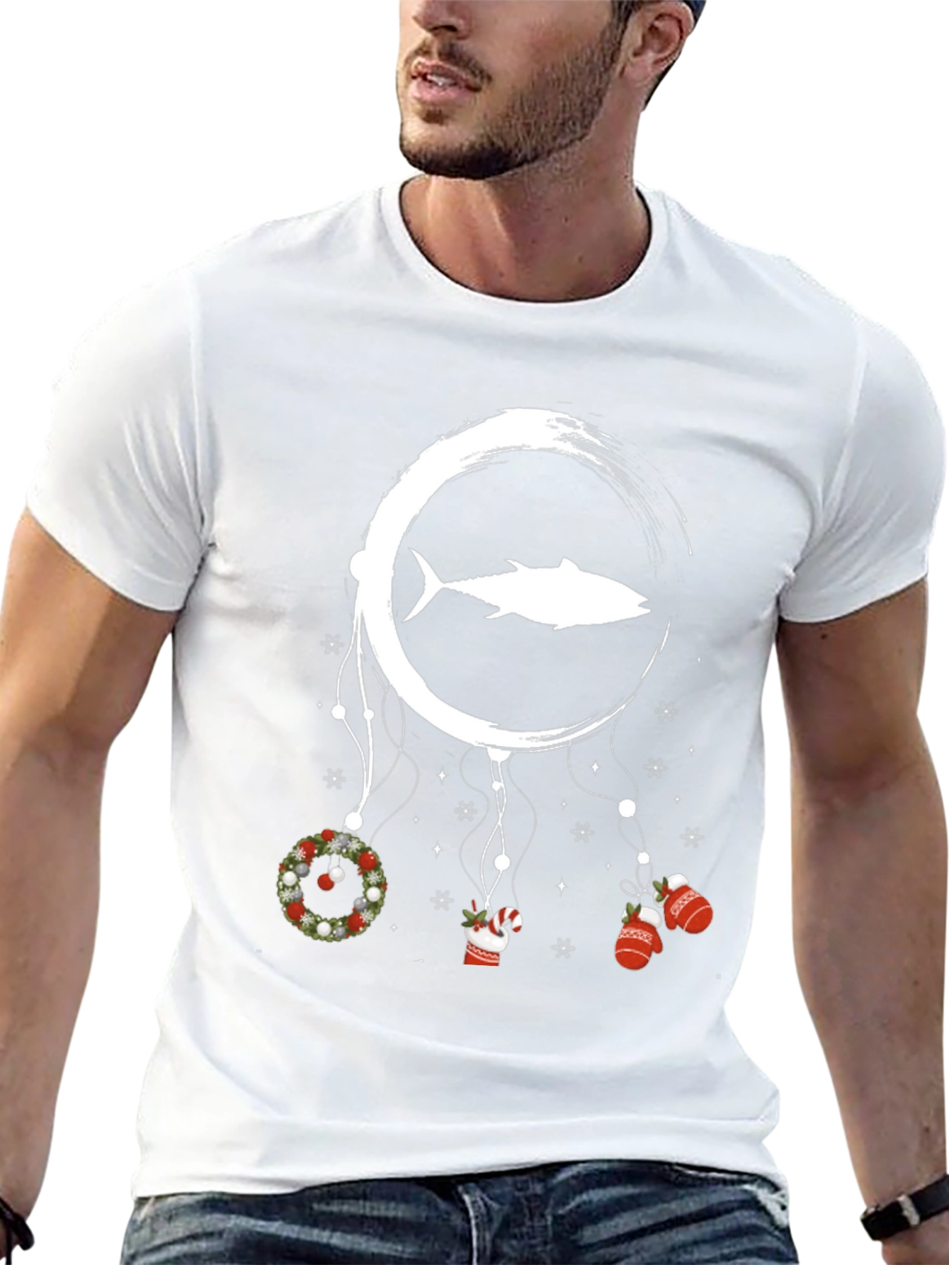 Tuna Christmas Dreamcatcher Black T-Shirt