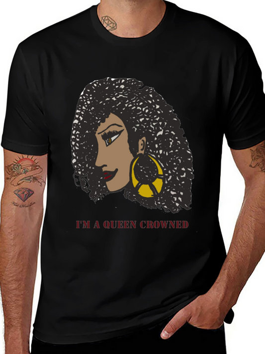 Queen Crowned T-Shirt - Black Graphic Tee