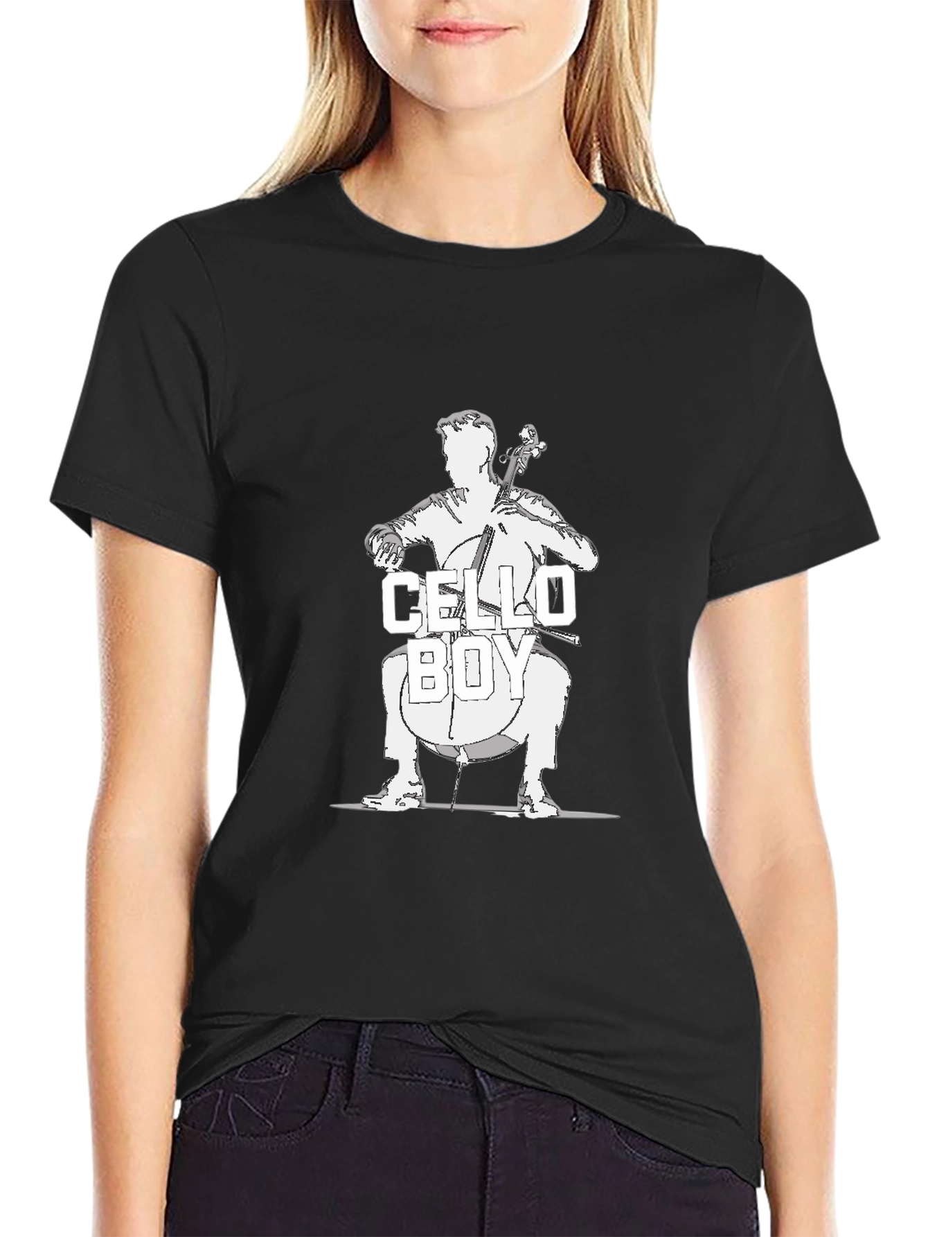 Cello Boy Black T-Shirt - Musician Tee