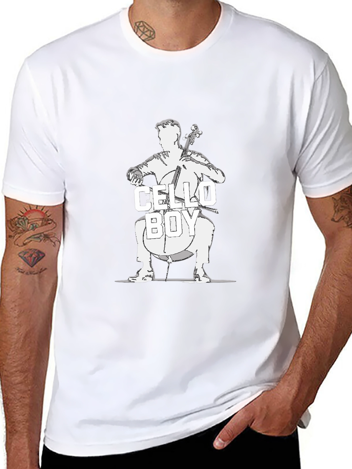 Cello Boy Black T-Shirt - Musician Tee