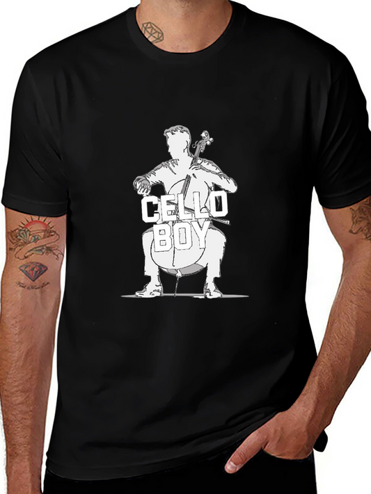 Cello Boy Black T-Shirt - Musician Tee