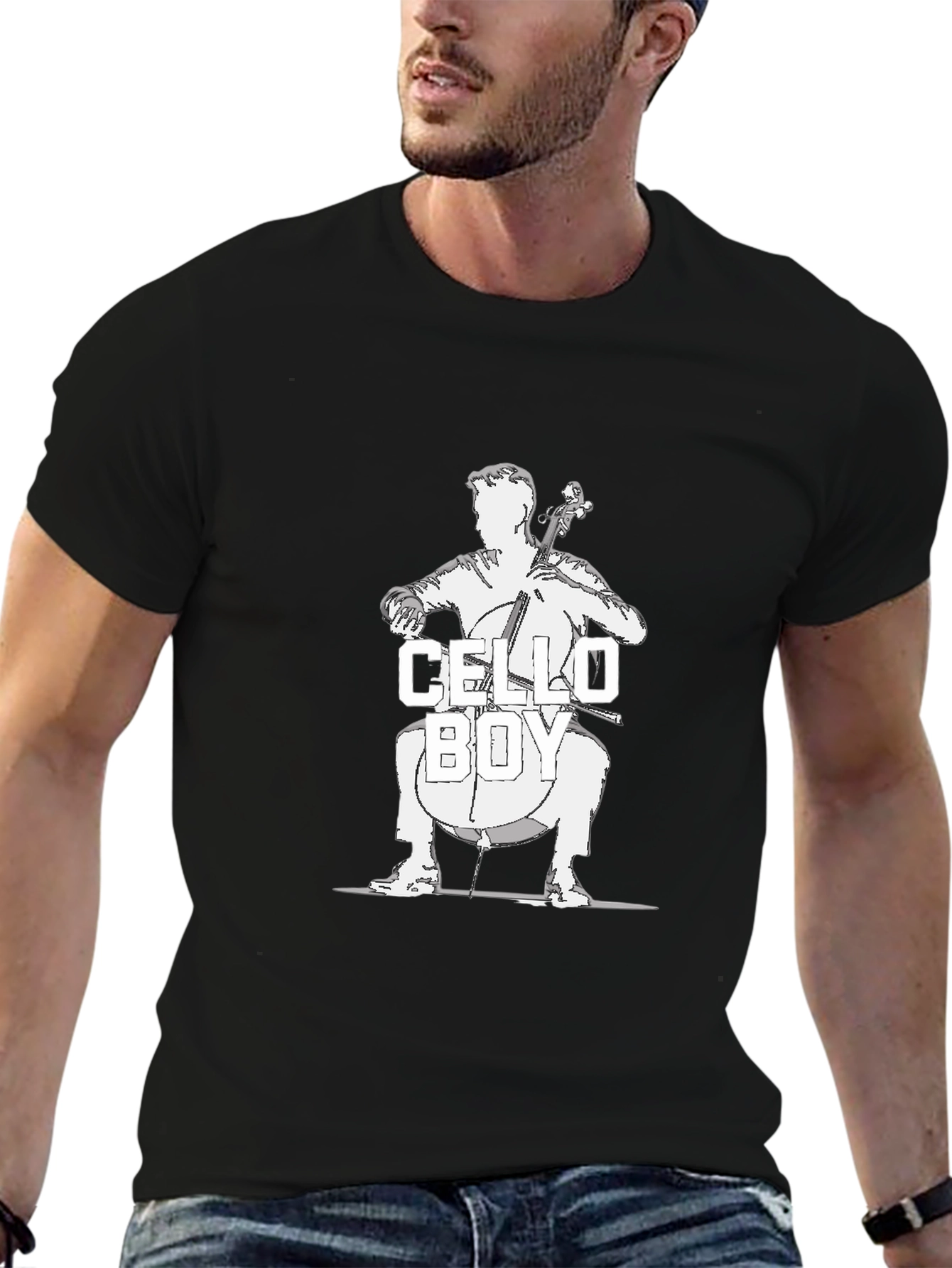 Cello Boy Black T-Shirt - Musician Tee