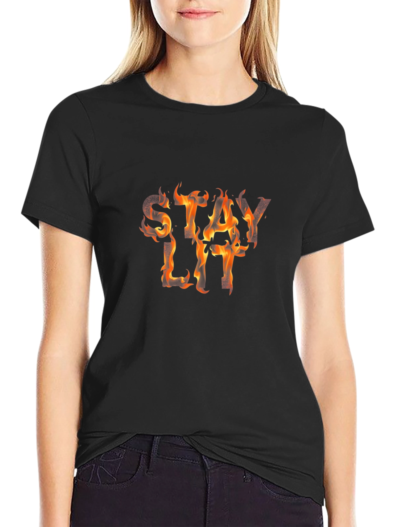 Fiery Stay Lit Black Tee