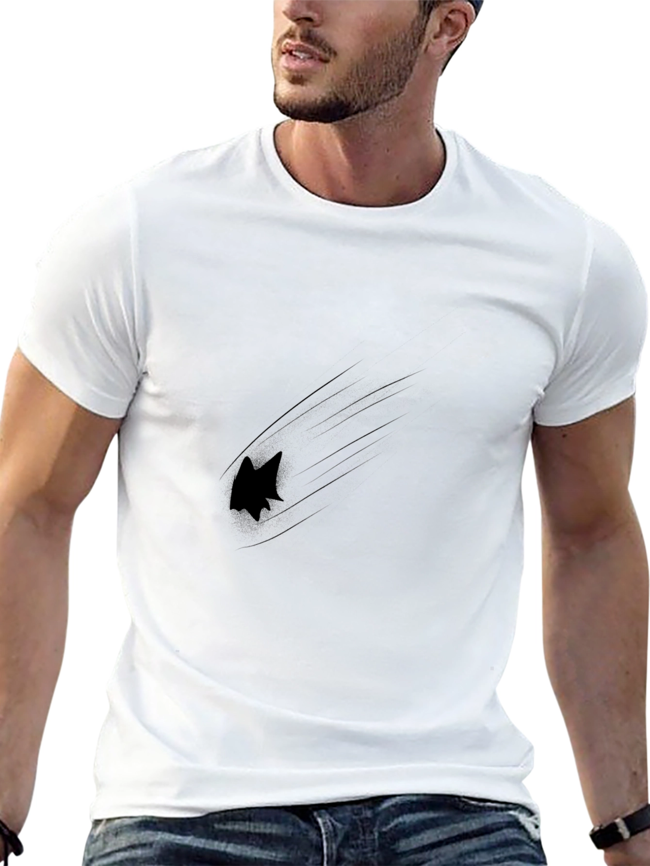 Black Graphic Tee - Fast Animal Design