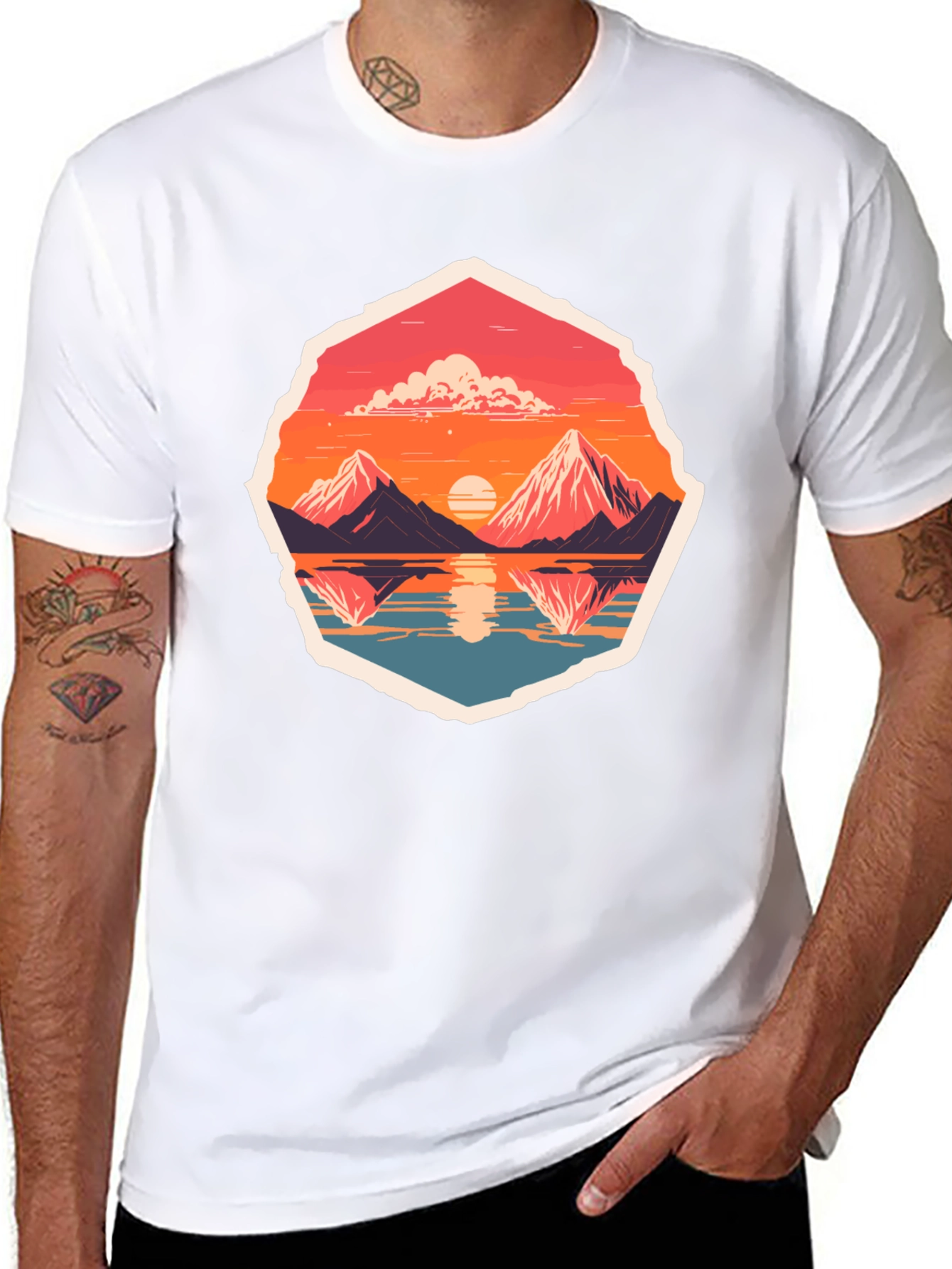 Mountain Reflection Graphic Tee - Adventure Awaits