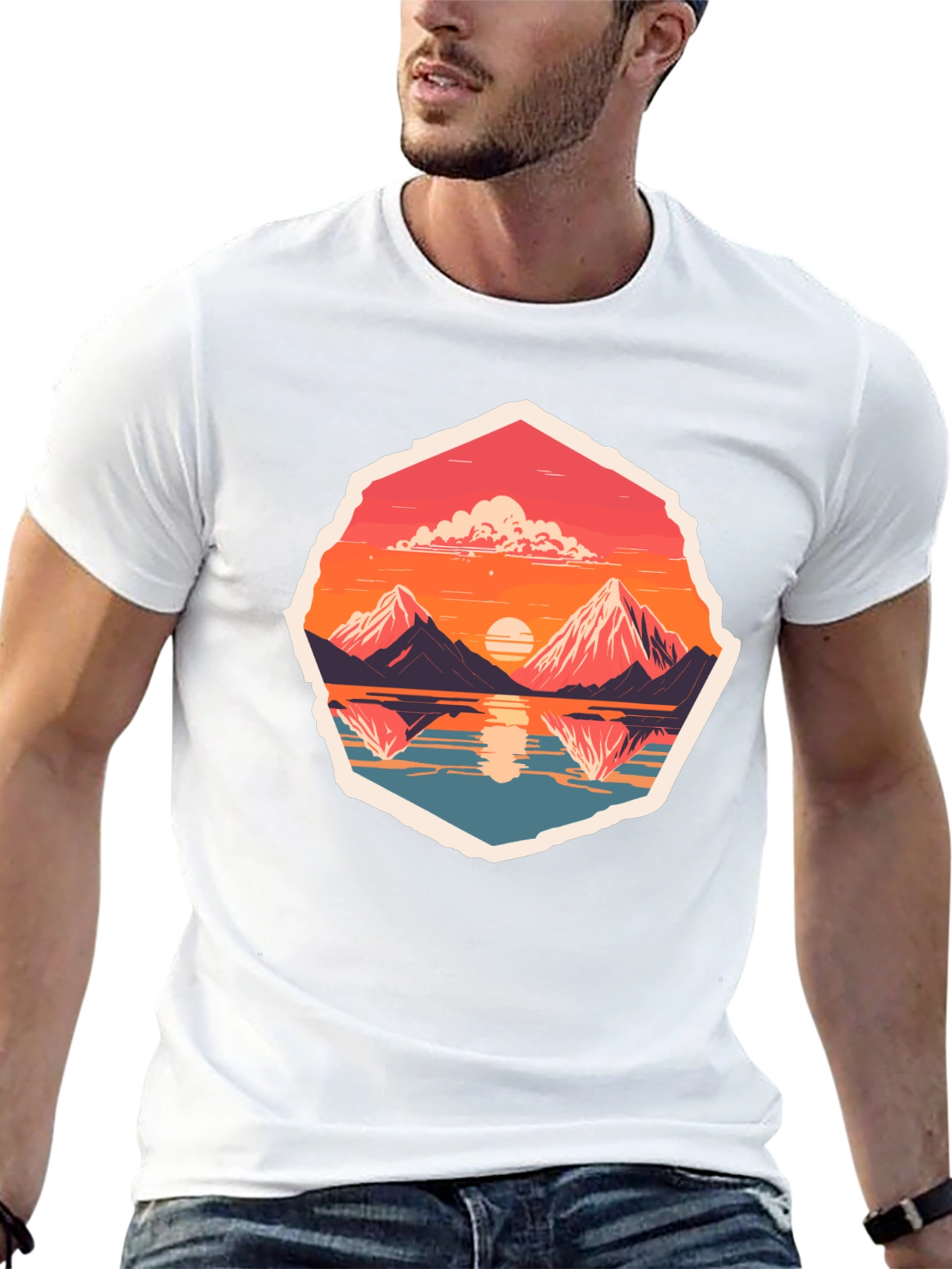 Mountain Reflection Graphic Tee - Adventure Awaits