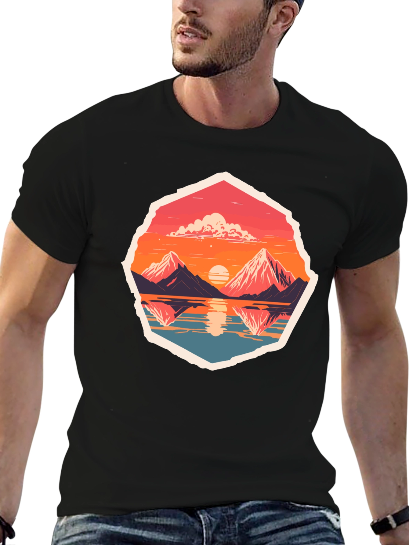Mountain Reflection Graphic Tee - Adventure Awaits