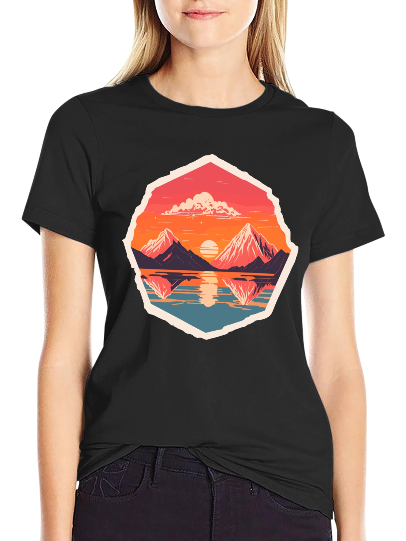 Mountain Reflection Graphic Tee - Adventure Awaits