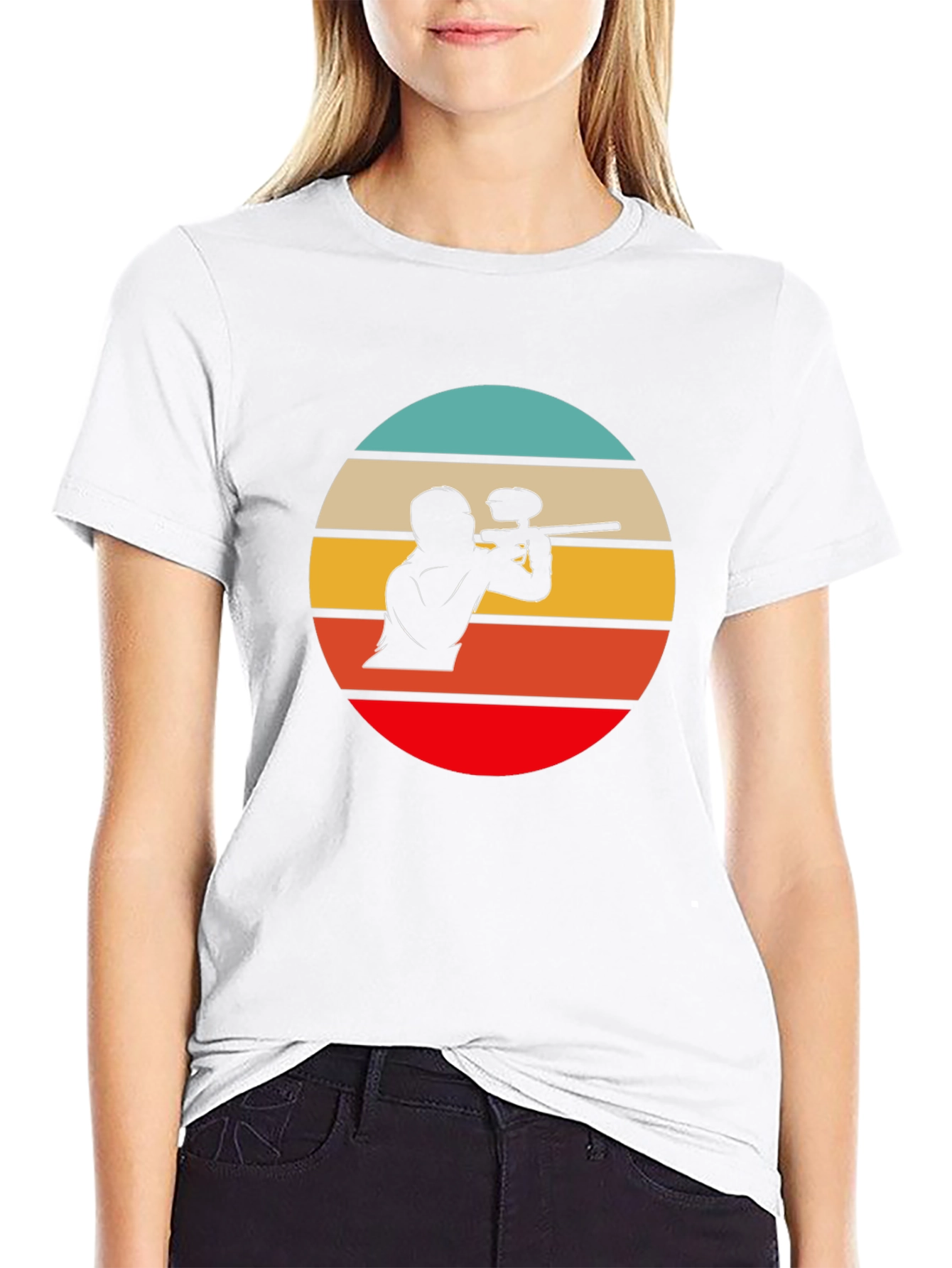 Paintball Sunset Graphic Tee - Black Cotton T-Shirt