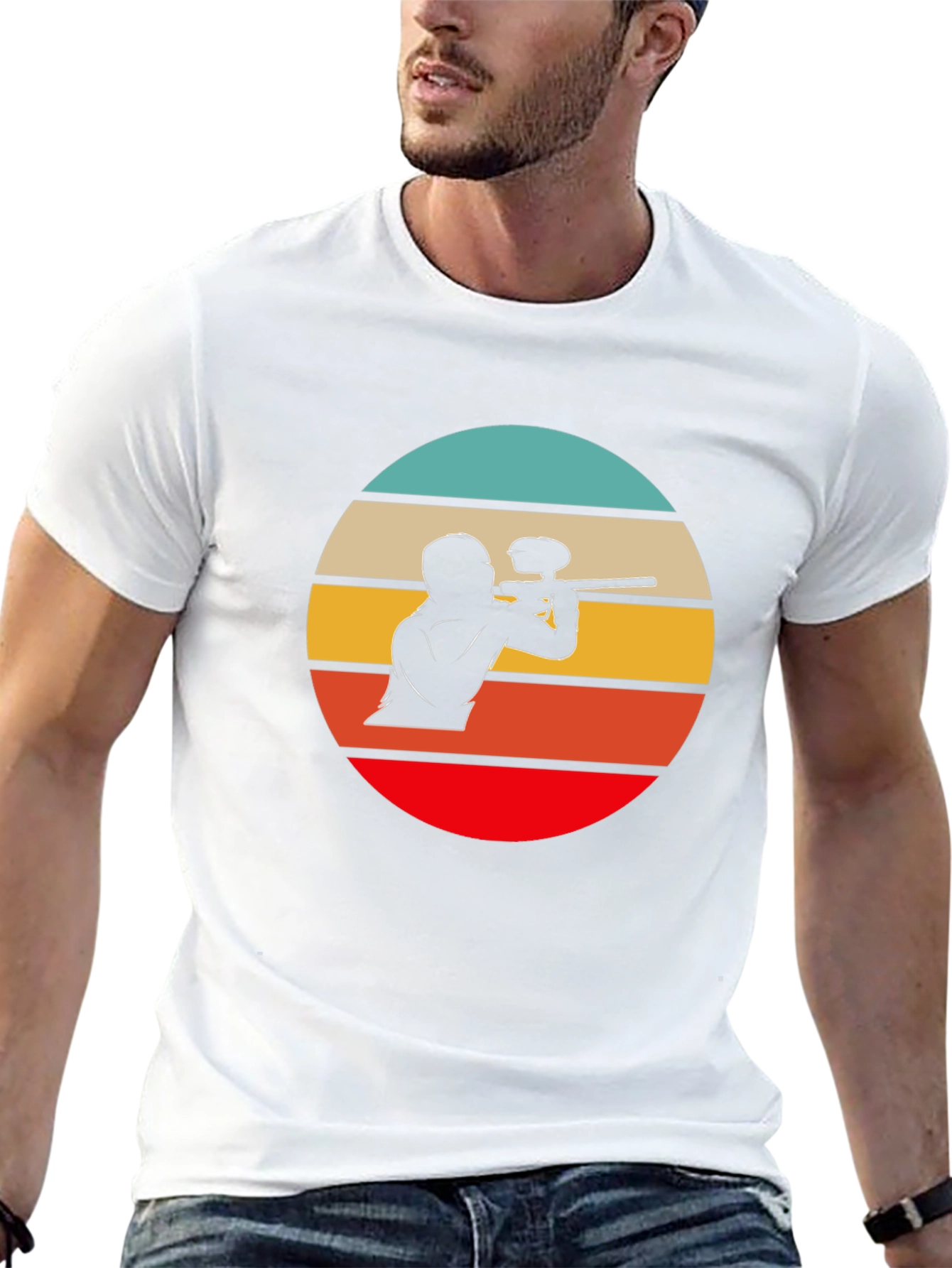 Paintball Sunset Graphic Tee - Black Cotton T-Shirt