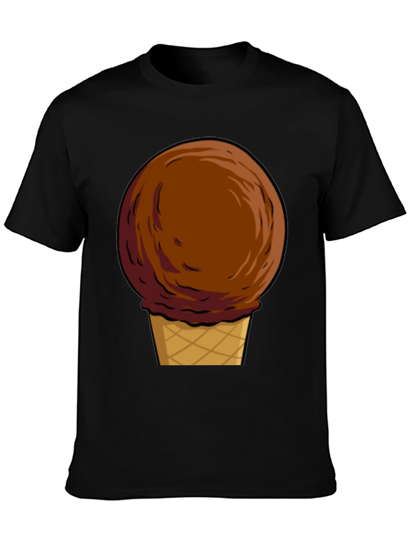 Chocolate Ice Cream Cone Graphic T-Shirt