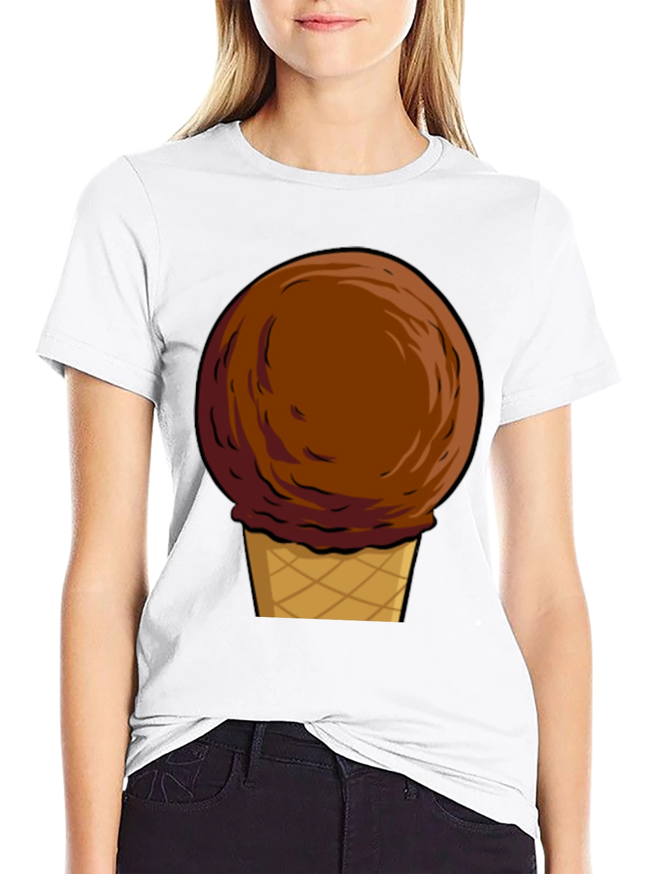 Chocolate Ice Cream Cone Graphic T-Shirt