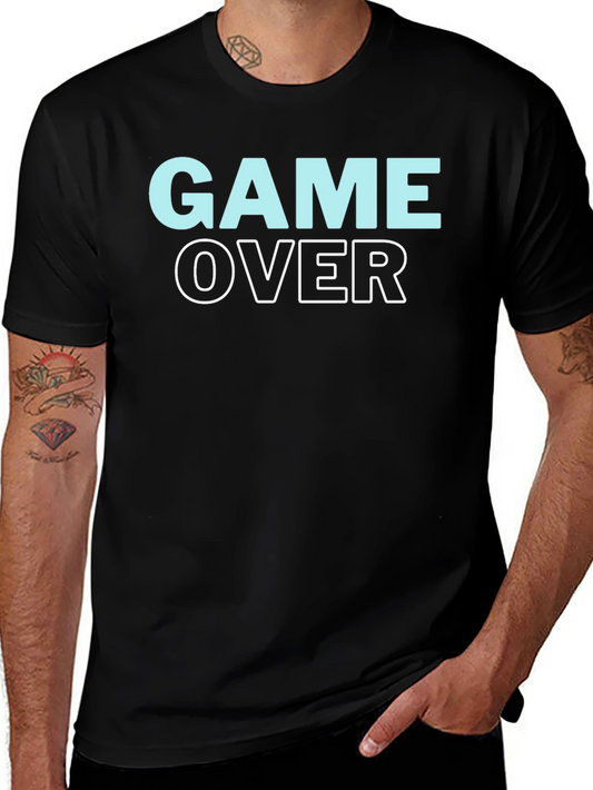 Game Over Graphic Print Crew Neck T-Shirt
