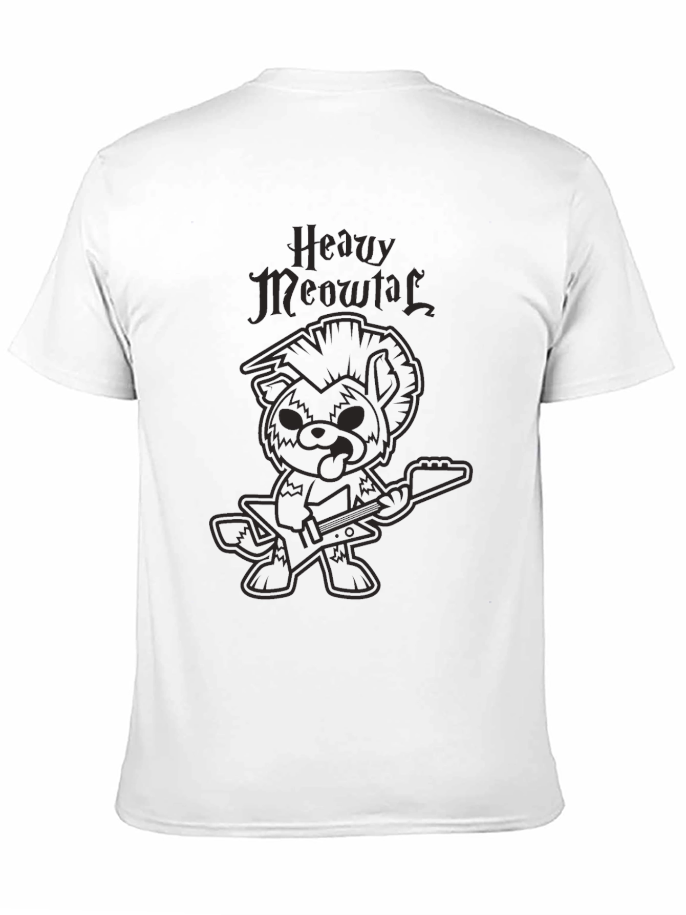 Heavy Meowtal Black T-Shirt Rocker Cat