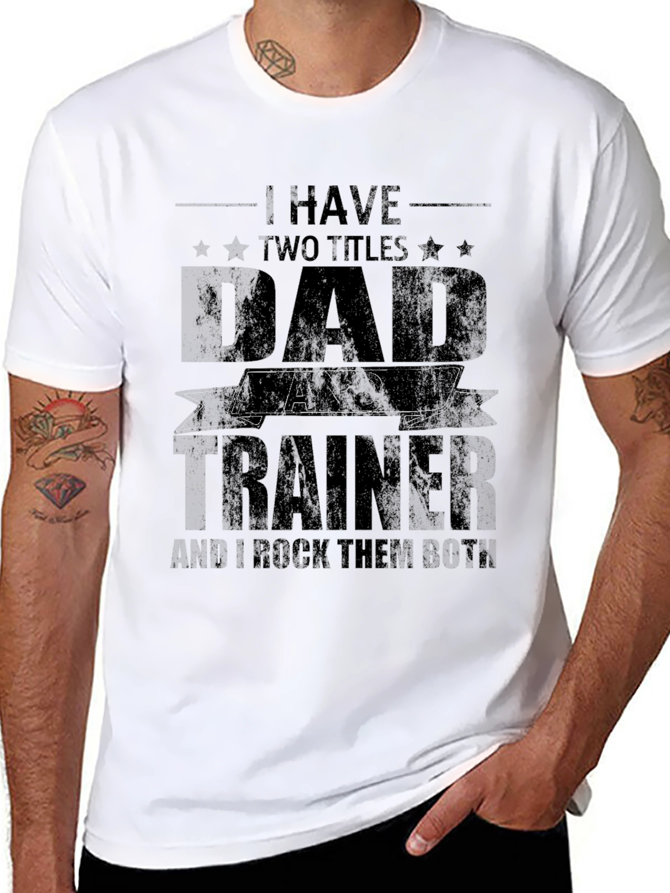 Dad and Trainer Black T-Shirt