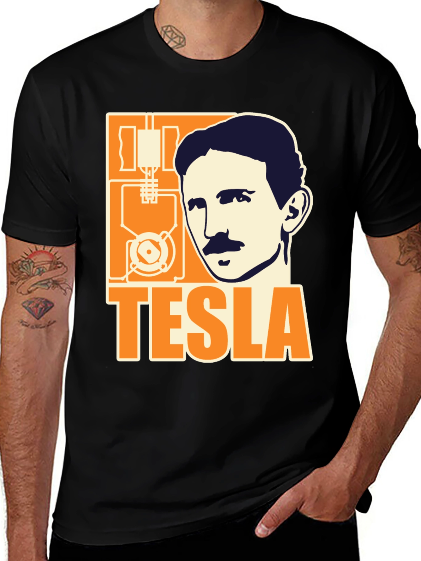 Tesla Graphic T-Shirt - Black