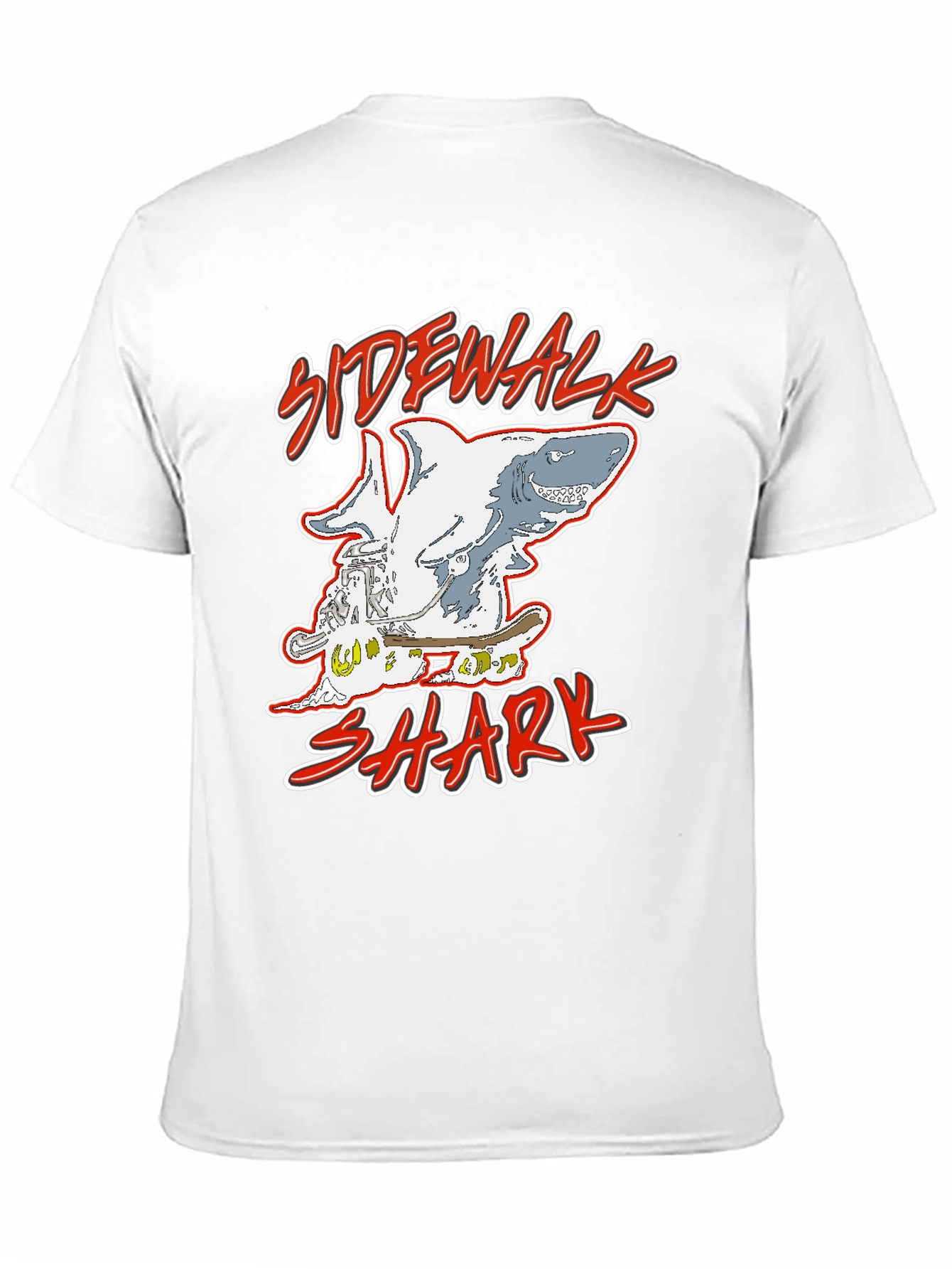 Sidewalk Shark Skateboarder Graphic Tee