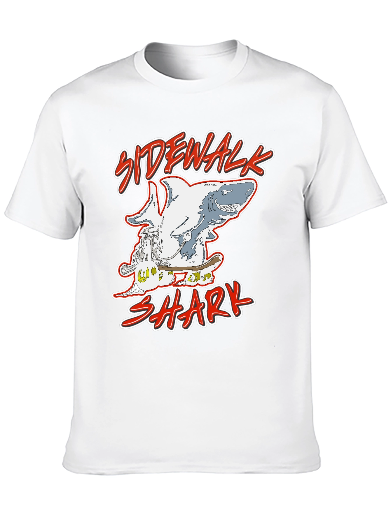 Sidewalk Shark Skateboarder Graphic Tee