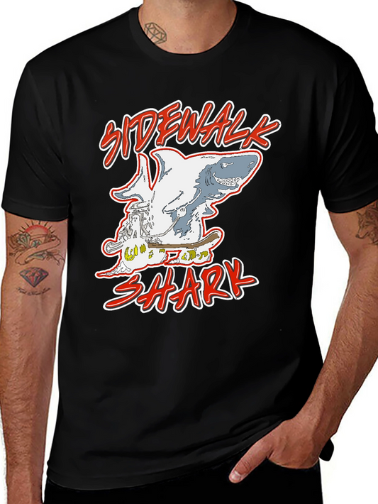 Sidewalk Shark Skateboarder Graphic Tee