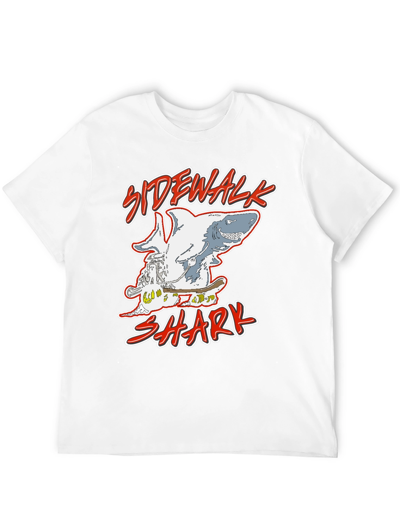 Sidewalk Shark Skateboarder Graphic Tee