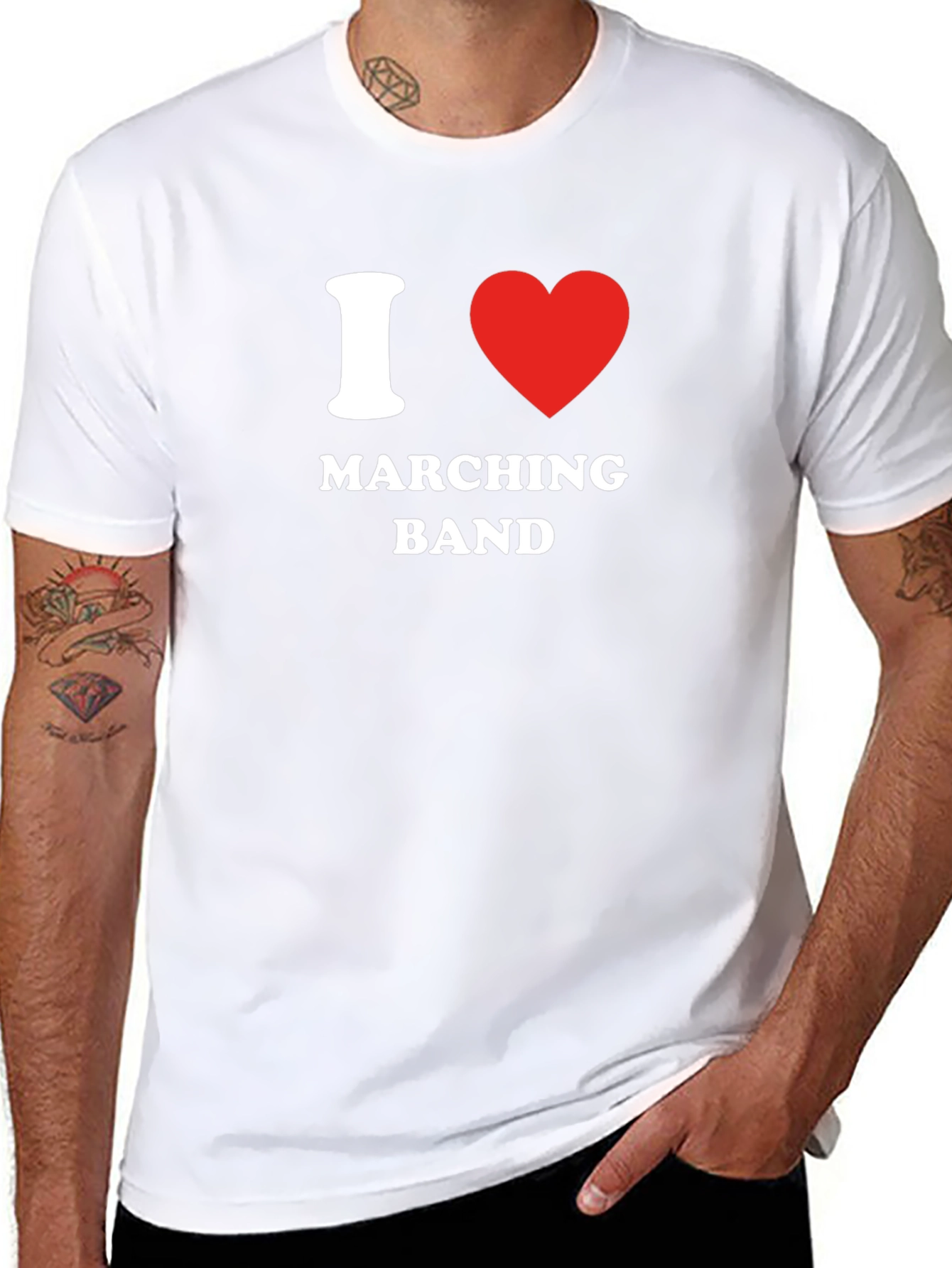 I Heart Marching Band T-Shirt - Black Cotton Tee