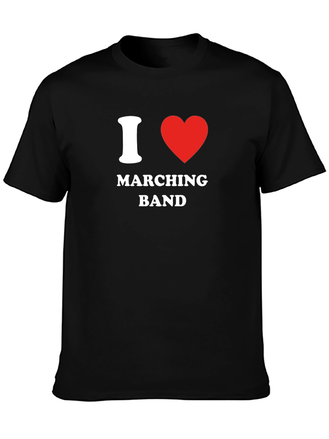 I Heart Marching Band T-Shirt - Black Cotton Tee