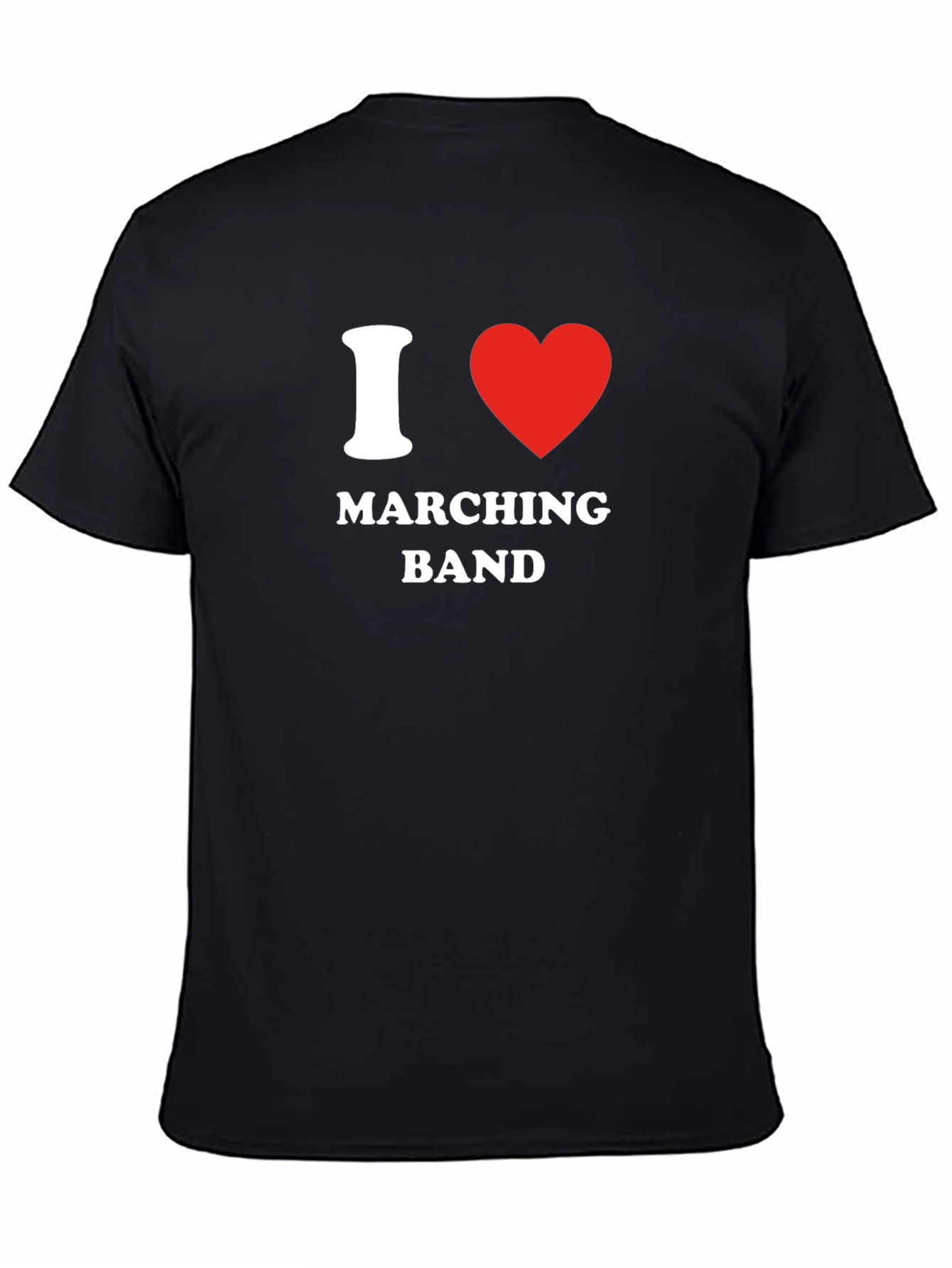 I Heart Marching Band T-Shirt - Black Cotton Tee