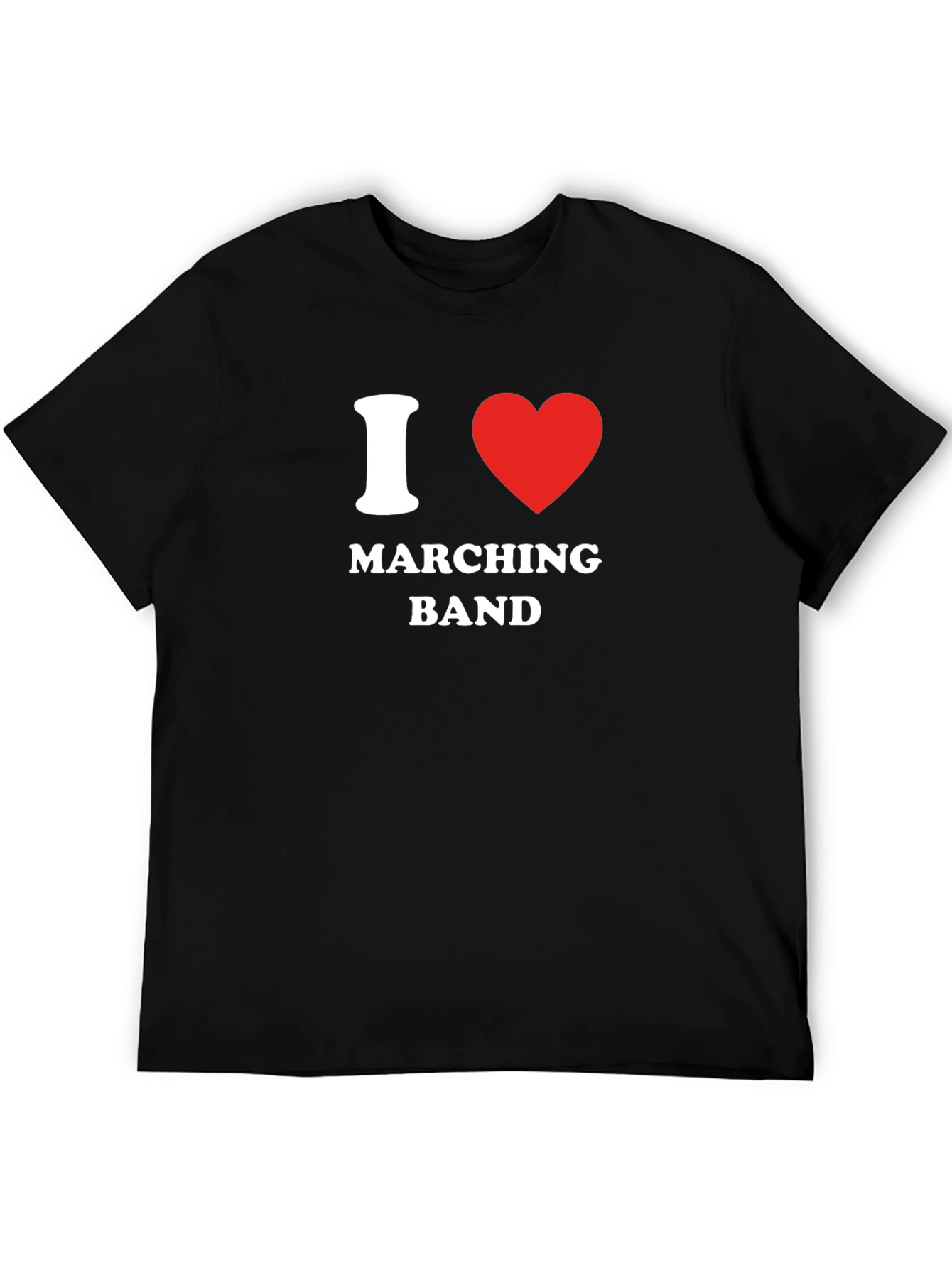 I Heart Marching Band T-Shirt - Black Cotton Tee
