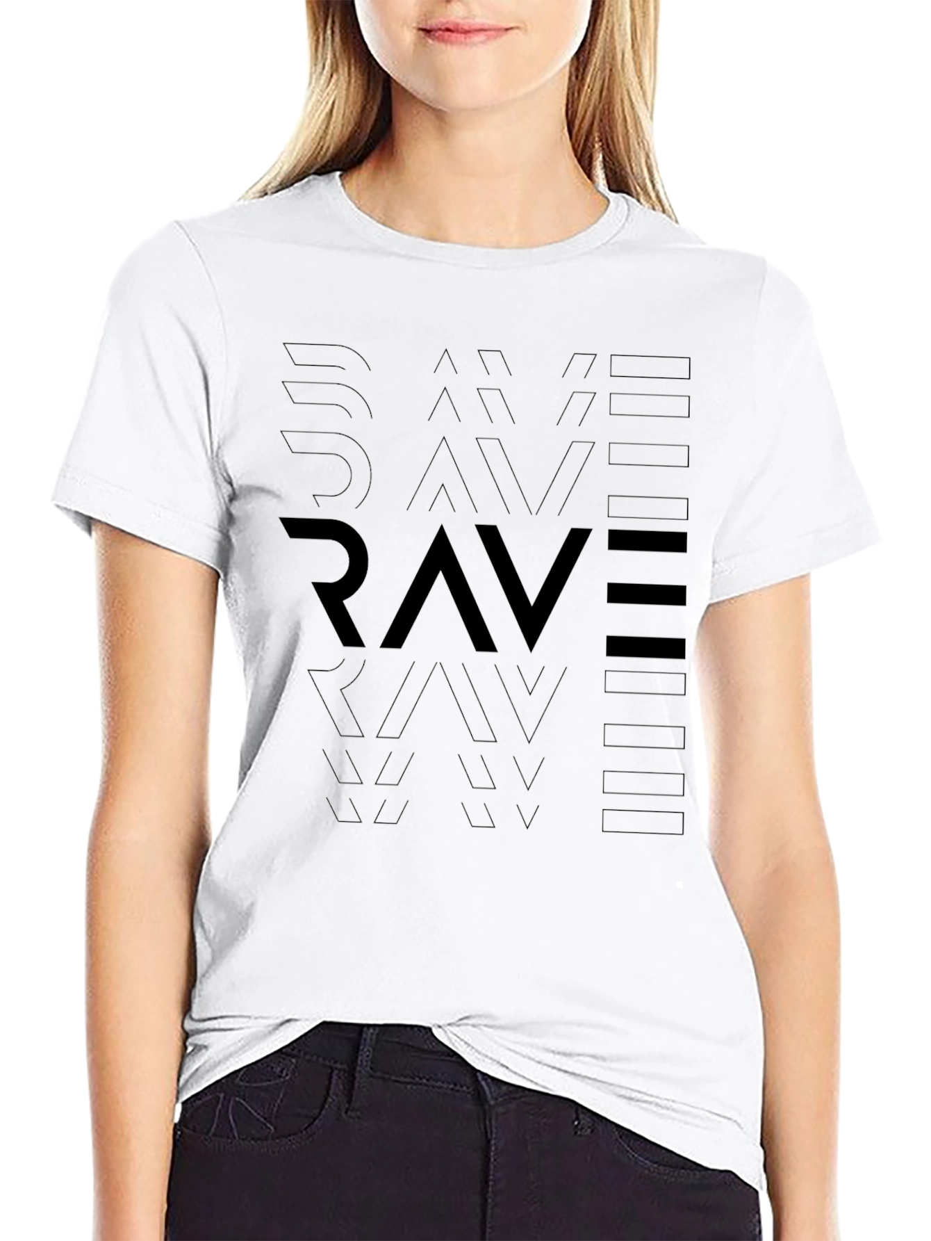 Black Save Rave Graphic T-Shirt