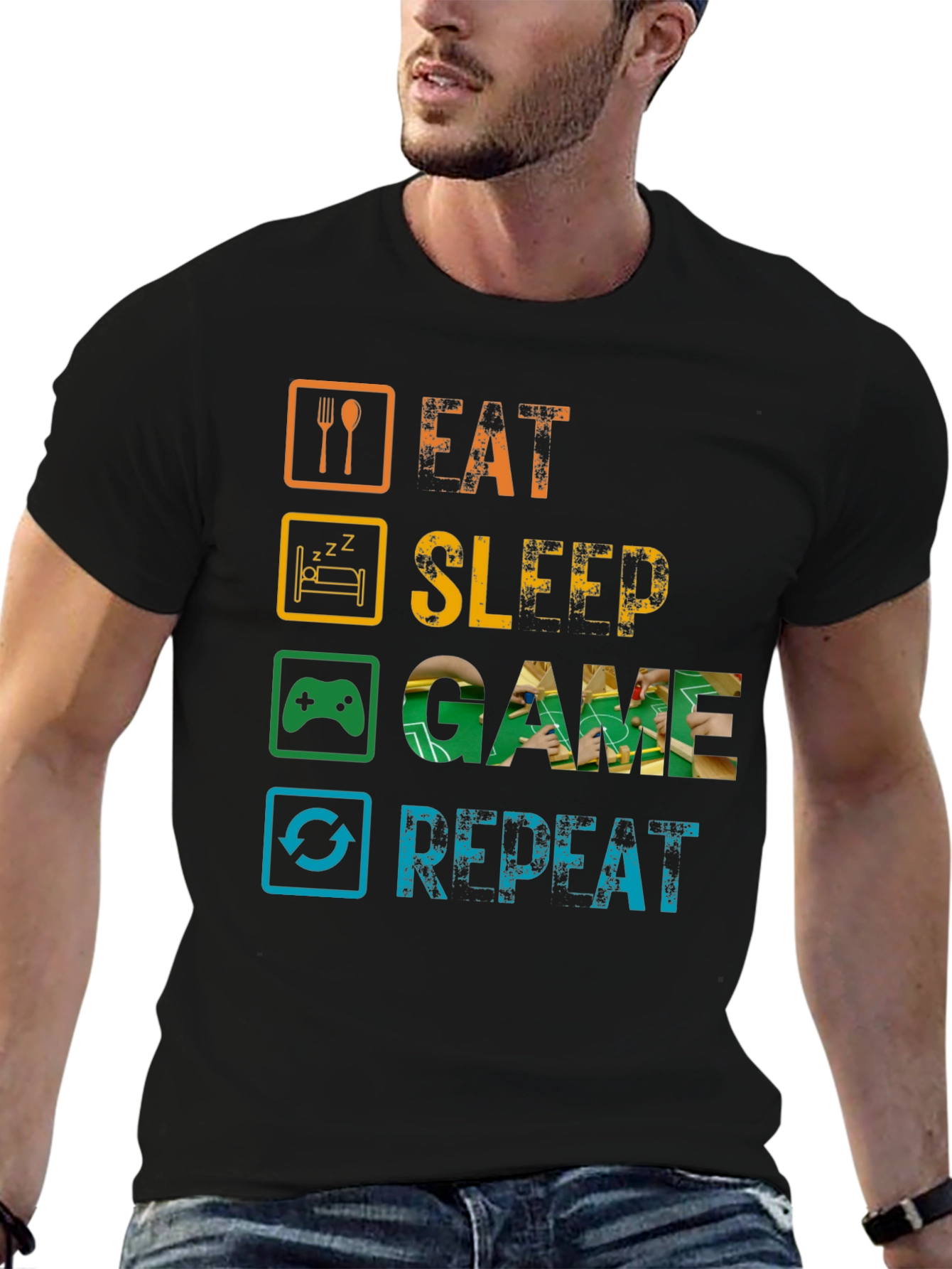 Eat Sleep Game Repeat Gamer T-Shirt