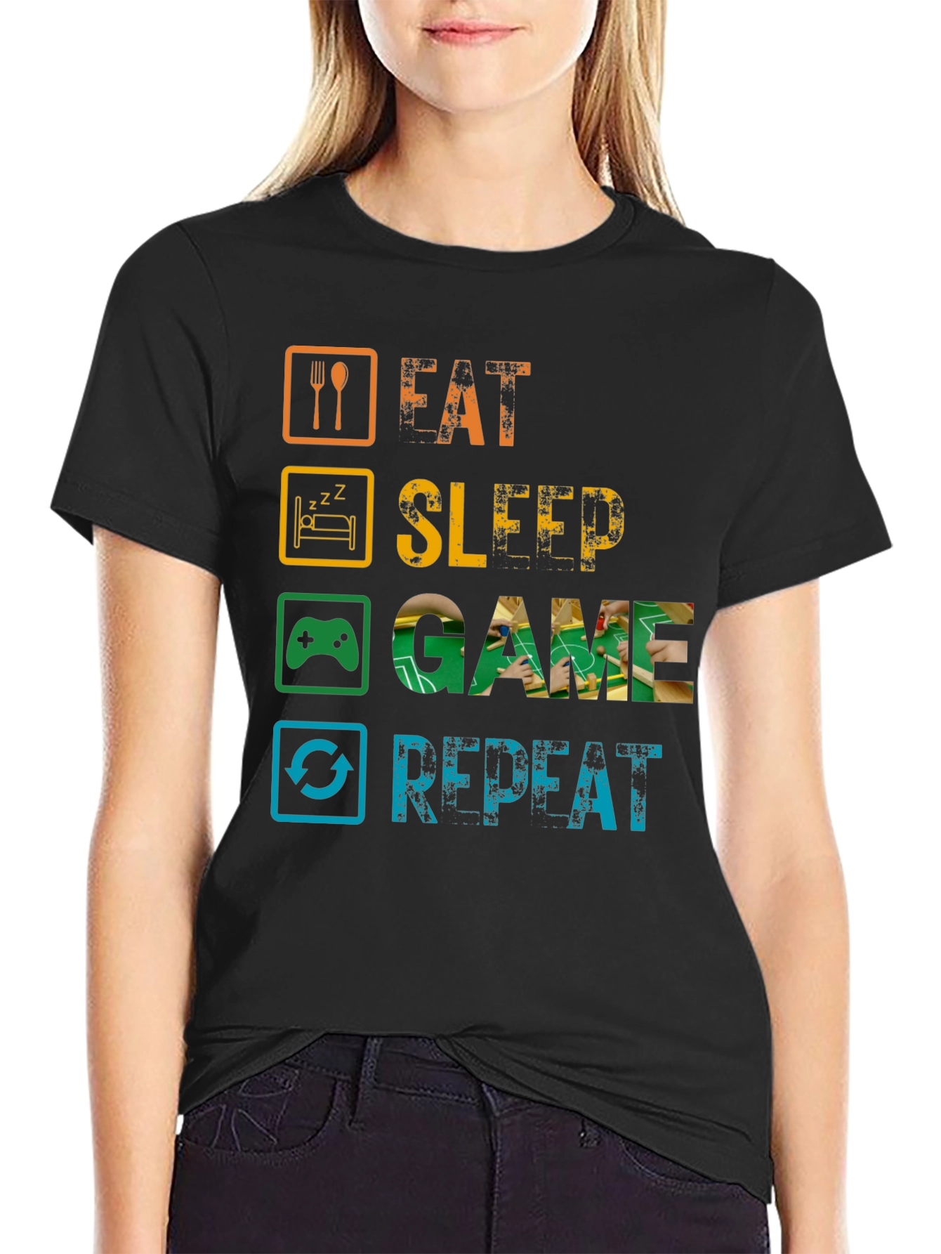 Eat Sleep Game Repeat Gamer T-Shirt
