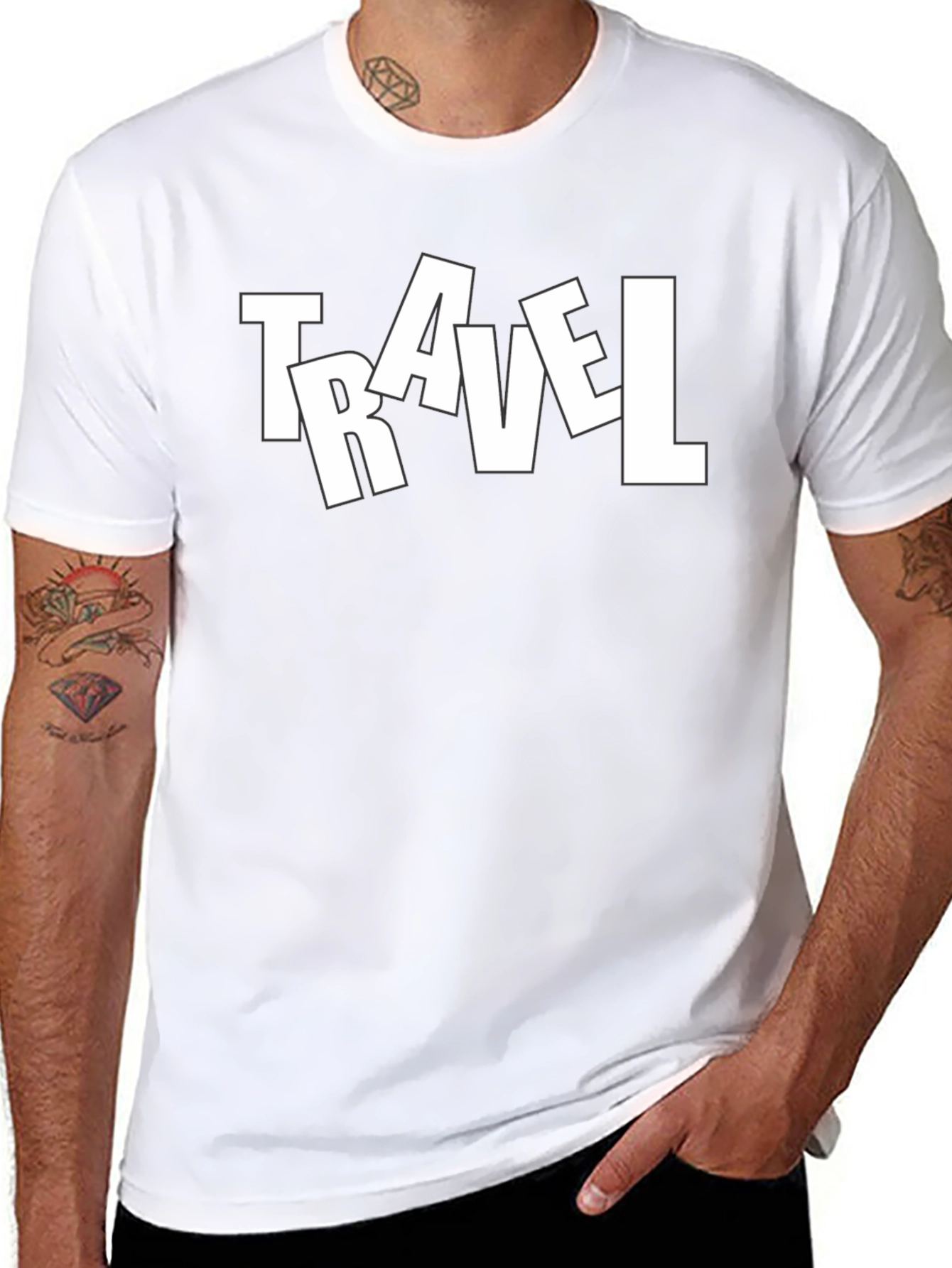 Travel Tee - Mens Black Graphic T-Shirt