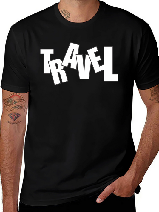 Travel Tee - Mens Black Graphic T-Shirt