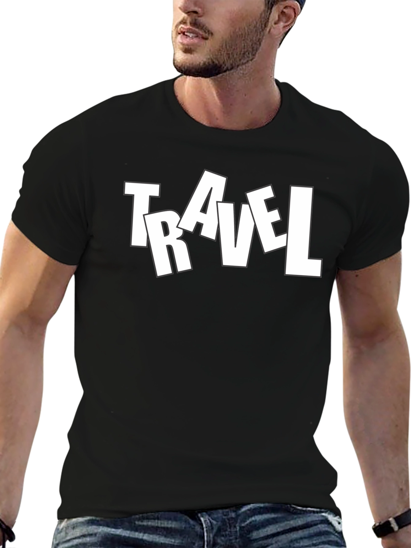 Travel Tee - Mens Black Graphic T-Shirt