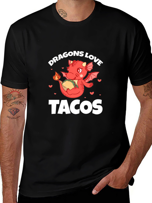 Dragons Love Tacos Black Graphic Tee