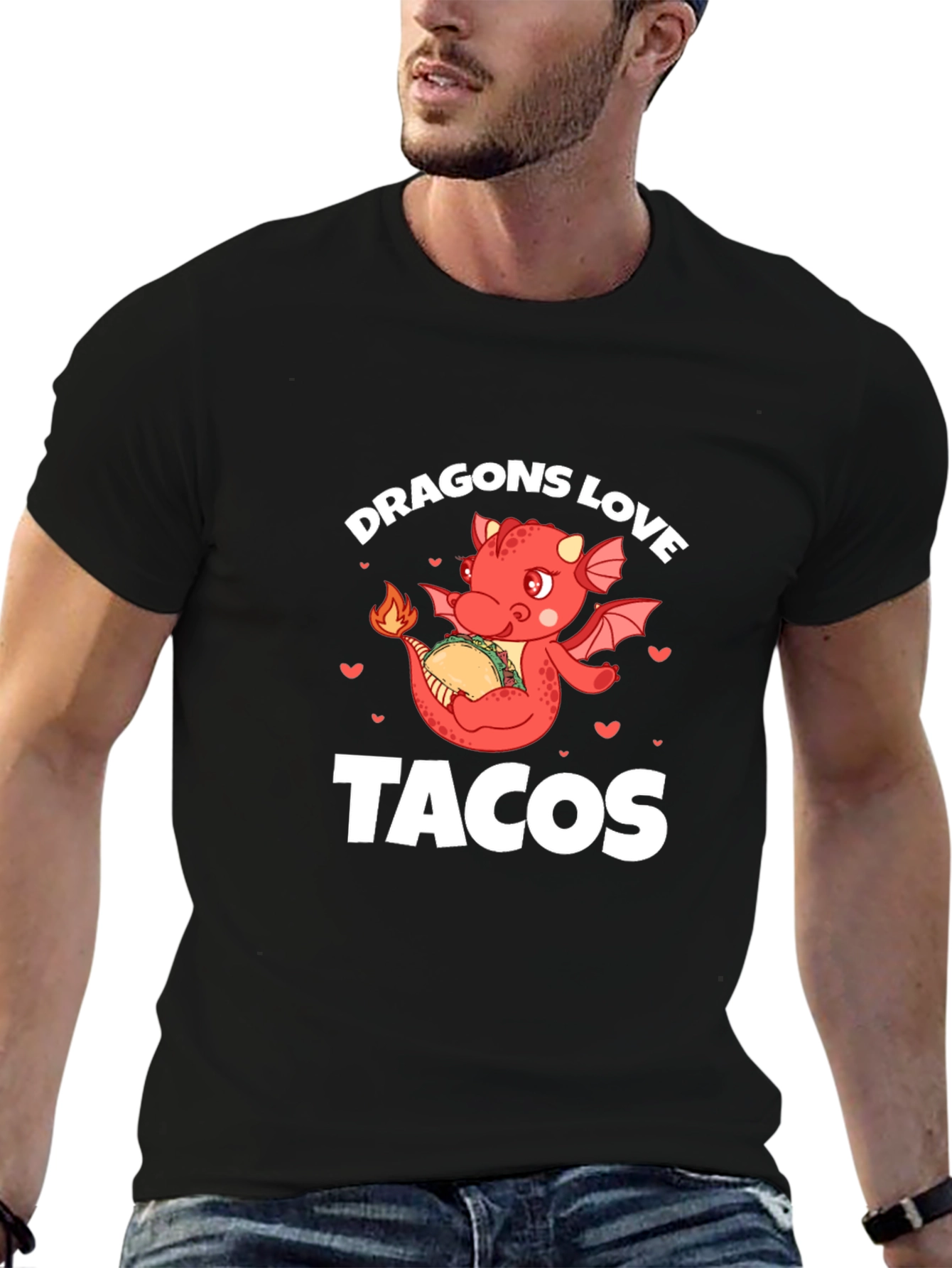 Dragons Love Tacos Black Graphic Tee