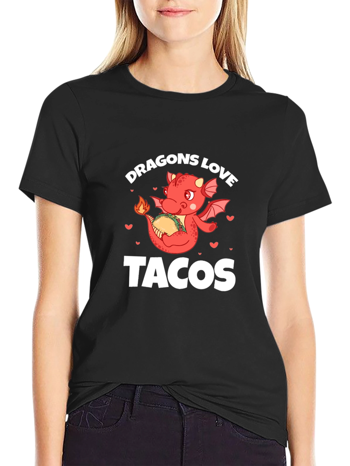 Dragons Love Tacos Black Graphic Tee