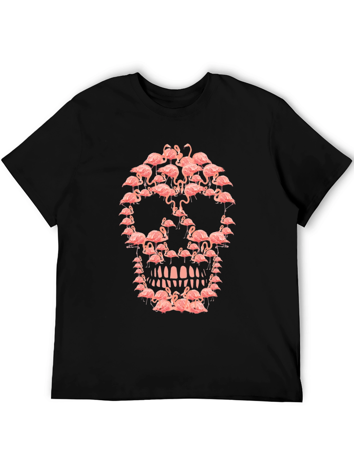Flamingo Skull Graphic Tee - Unique Design